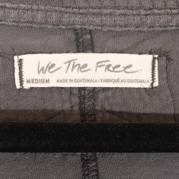 We The Free V Neck Long Sleeve Gray Top Size M - Picture 4 of 6